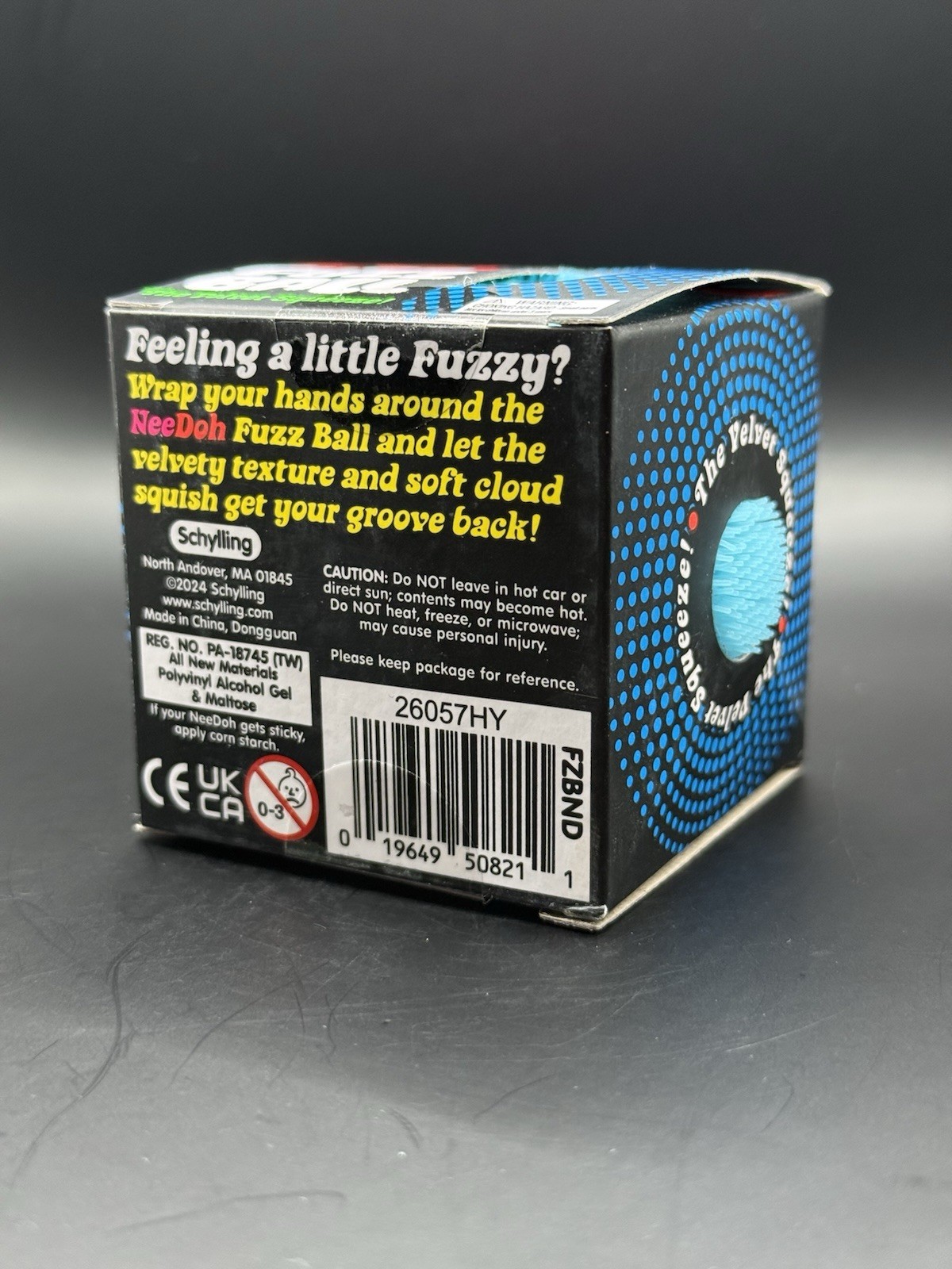 Schylling Nee Doh Needoh Fuzz Ball Velvet Squeeze BLUE