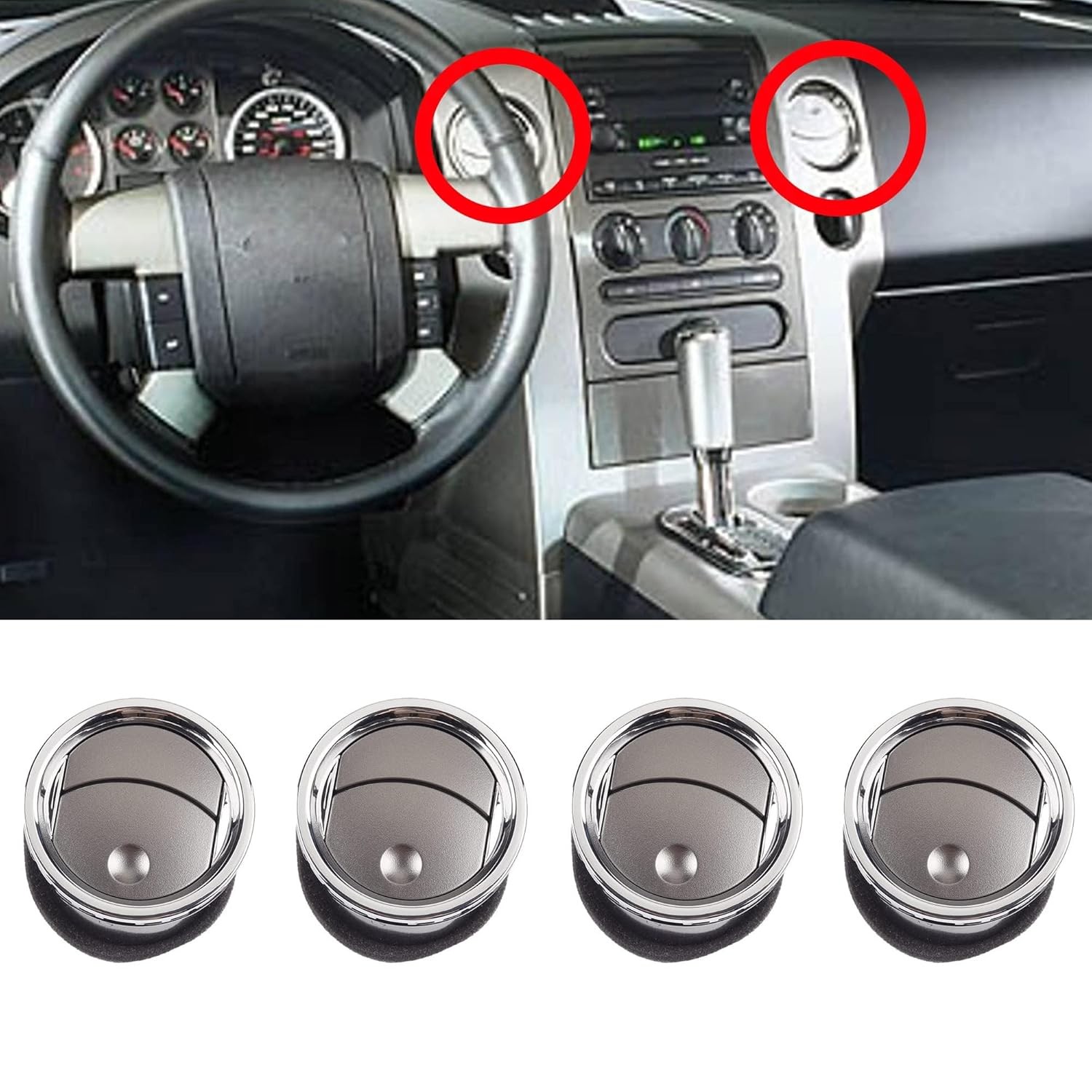 Ford F15 Dash Vent Trim Kit 4pcs Compatible AC Heater Air Conditioning