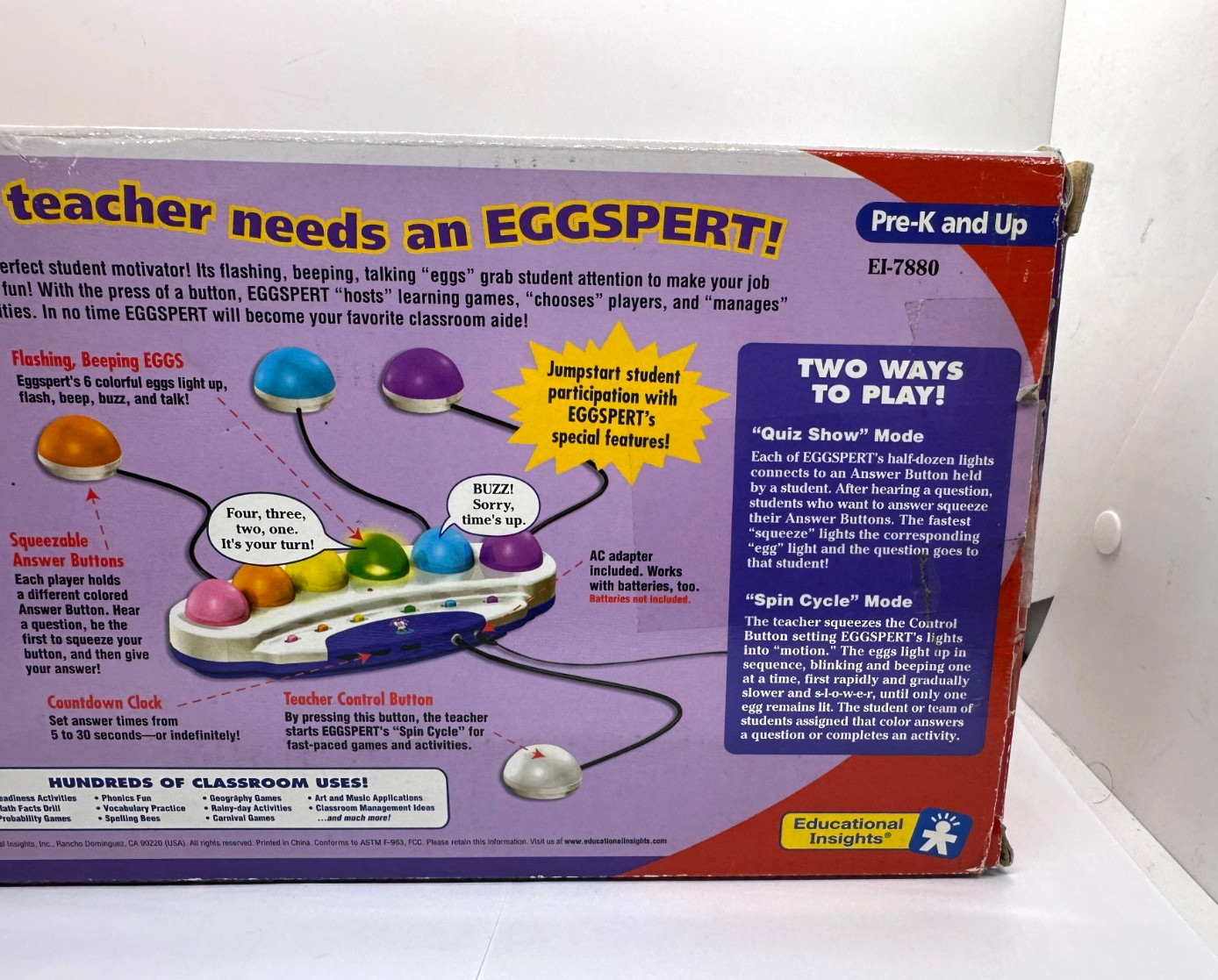 Eggspert Buzzer Game EI-7880 2001 Complete Set Educational Works Read Descriptio
