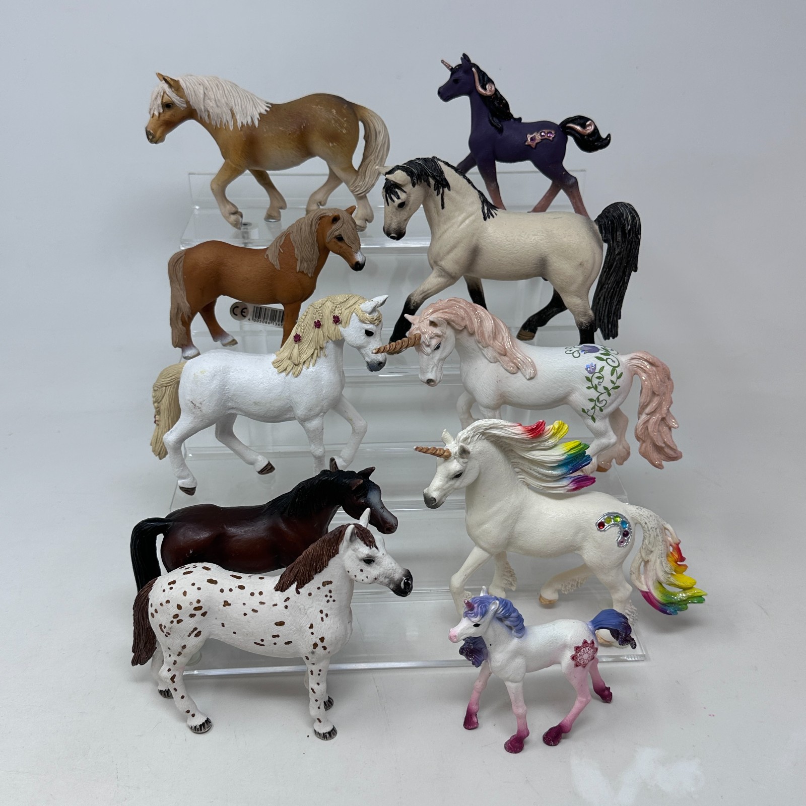 Schleich Horse Figures Lot Unicorn Foal Mare Stallion Pony Figurines Set of 10