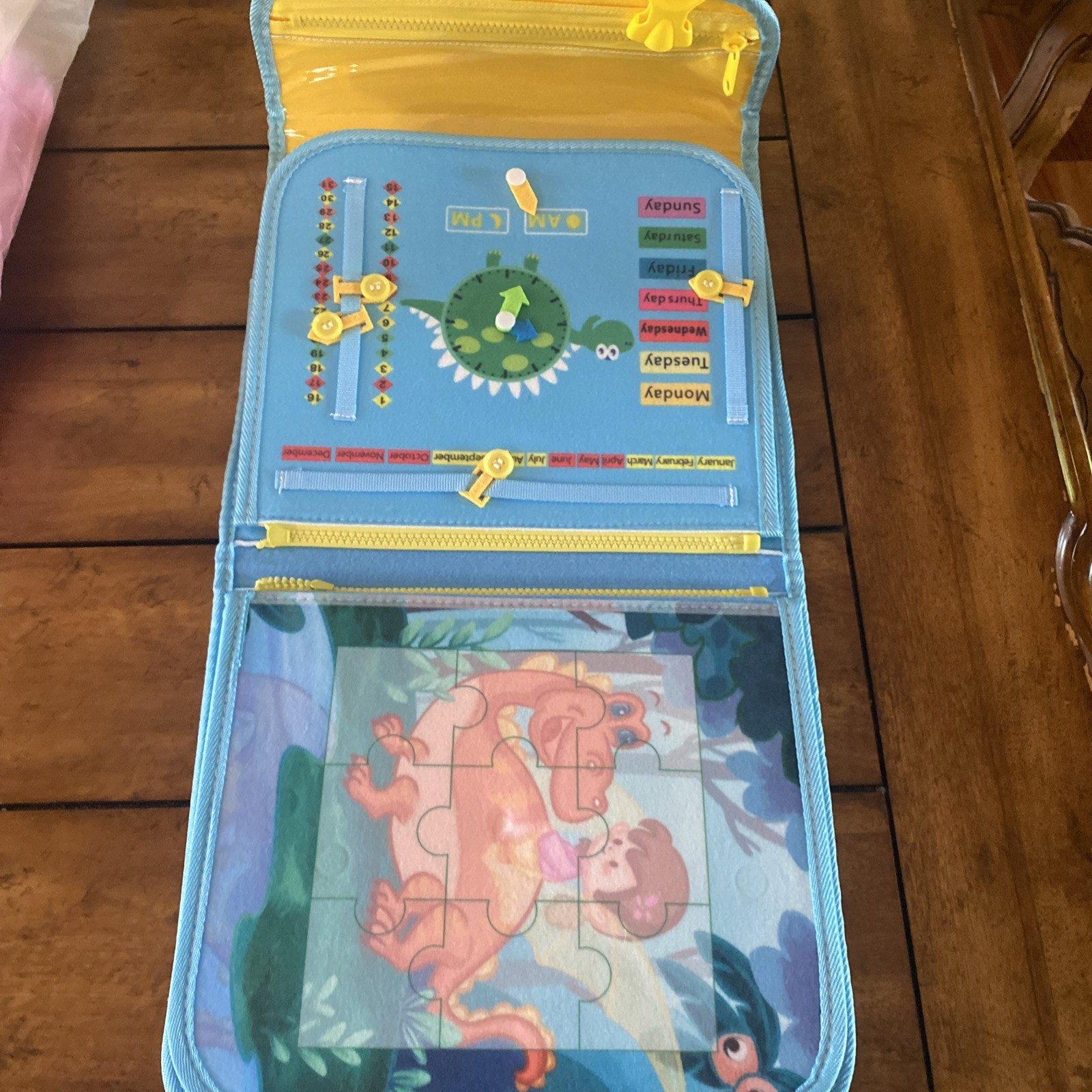 Blue Busy Book Toys Dinosaur Busy Board Learning Activities Toddlers / Kids Blue