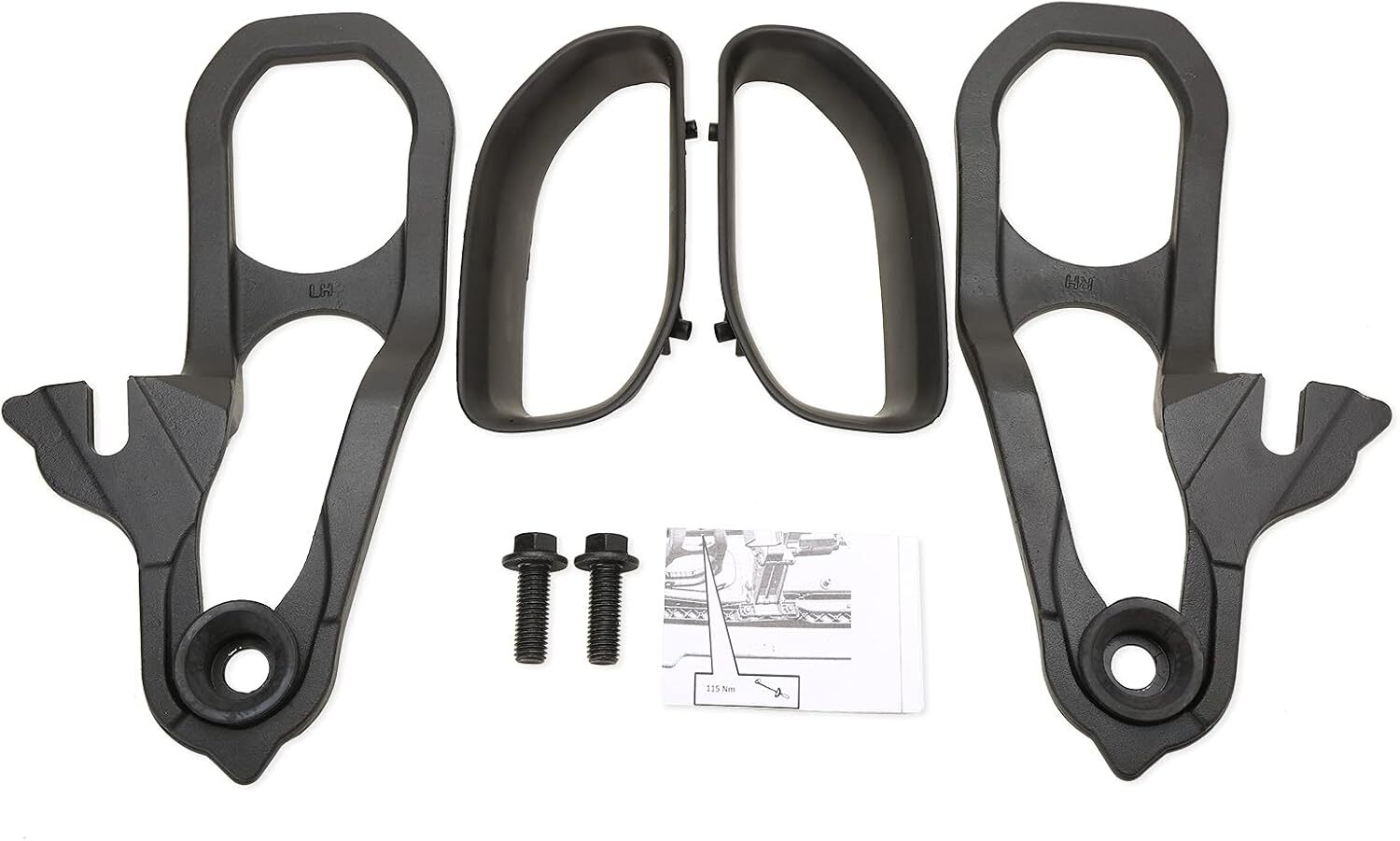 Black MITZONE Front Tow Hooks Right & Left with Bushing Compatible with 2019