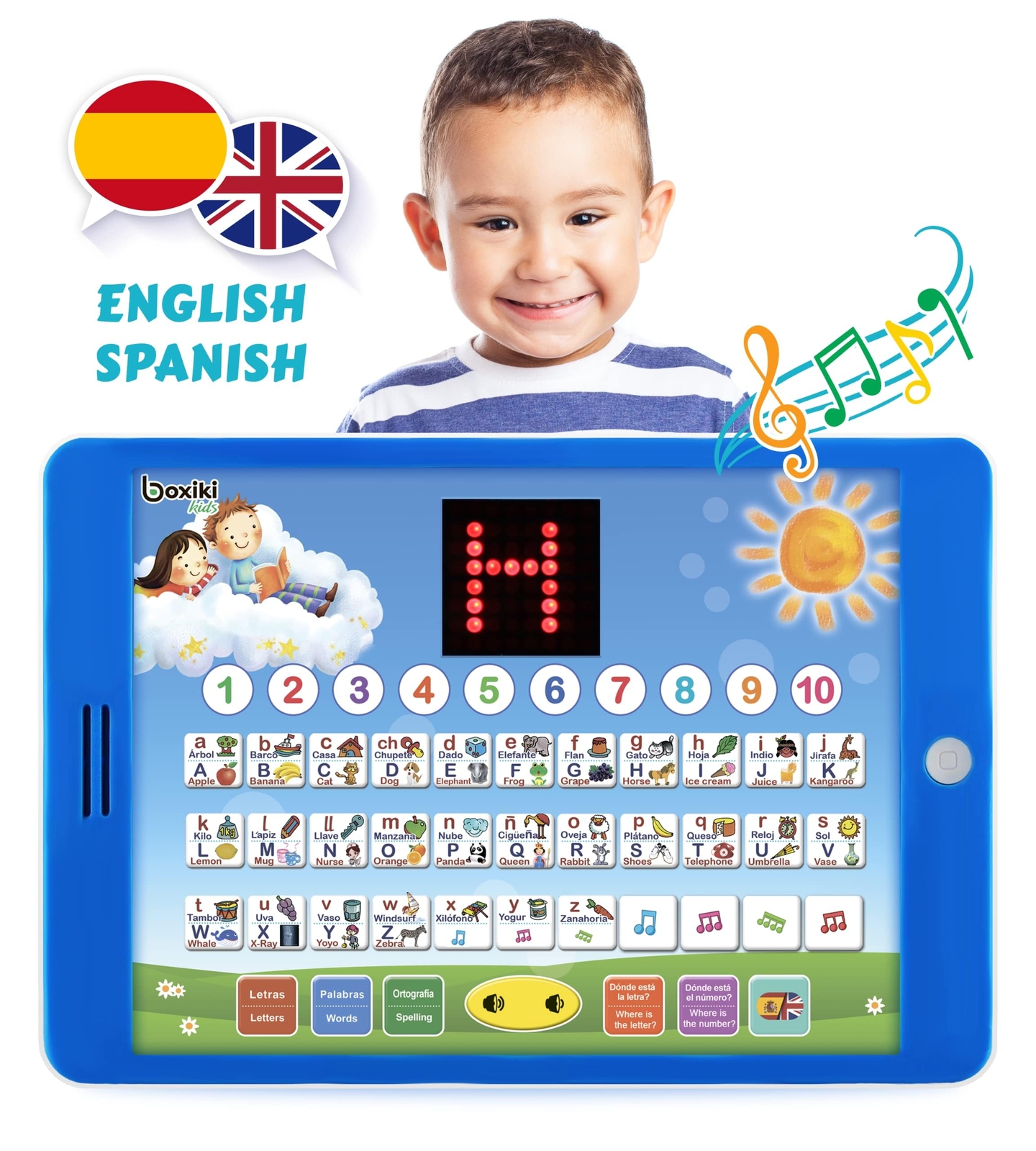 Bilingual Tablet for Kids with Interactive Spanish and English Educational Games