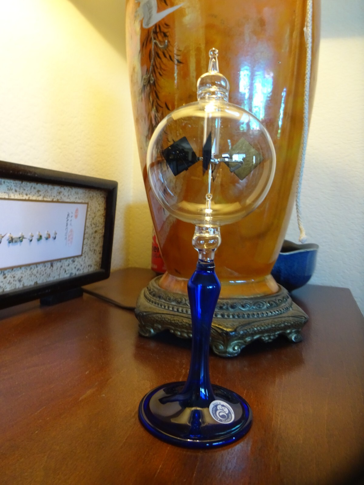 SOLAR RADIOMETER, CROOKES, LIGHTMILL – Clear Globe, Cobalt Blue stem – SMALL