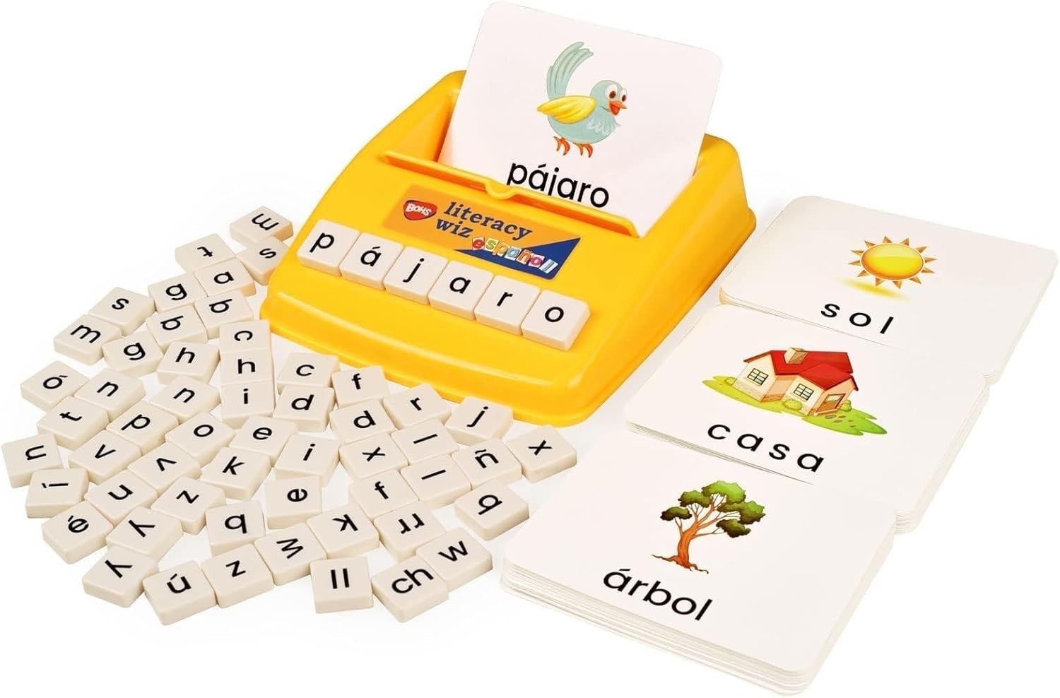 Spanish Literacy Wiz Spelling Game – Espanol Lower Case 60 Flash Cards – Pres…