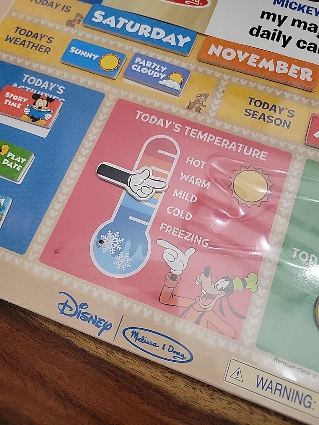 Melissa & Doug DISNEY My Daily Calendar Mickey Mouse Magnetic Wooden Holidays
