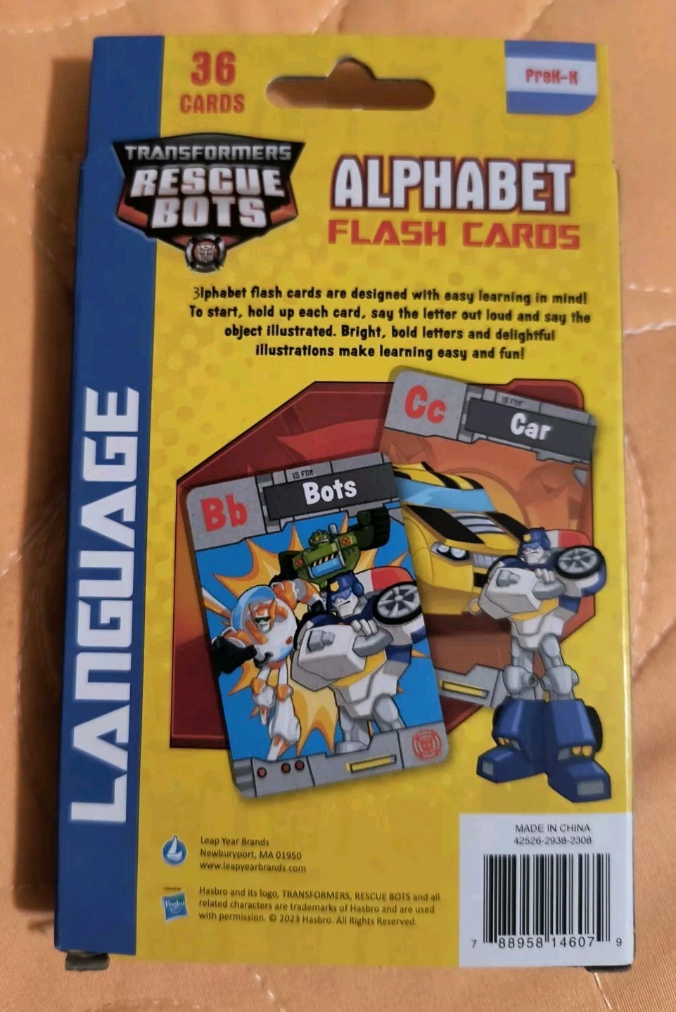 Transformers Rescue Bots Alphabet Flash Cards Educational Learning 🆕 Free Ship!