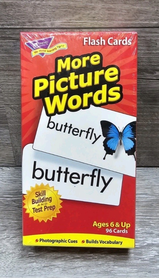 Flash Cards More Picture Words Educational 96 Cards Ages 6+ Homeschool Teacher