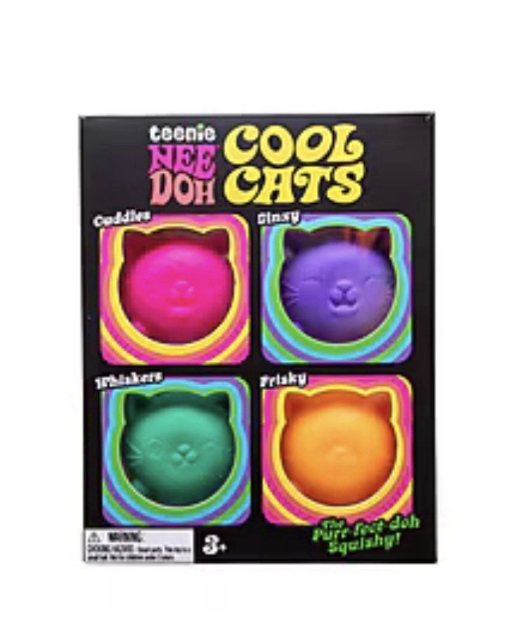 NEW Teenie NeeDoh Cool Cats 4 Pack, Four Nee Doh Mini Cats Set 100% AUTHENTIC