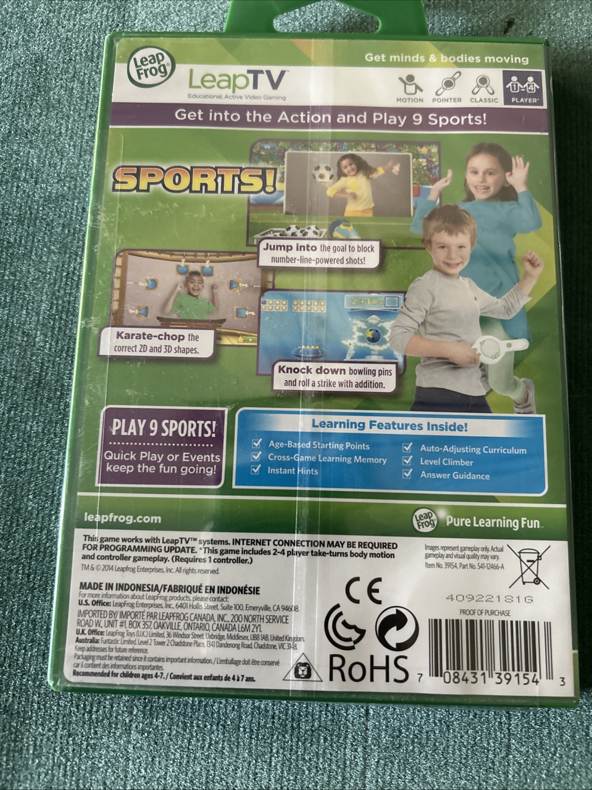 Leap Frog Leap TV Sports Educational Active Video Game Mathematics 4-7 Years