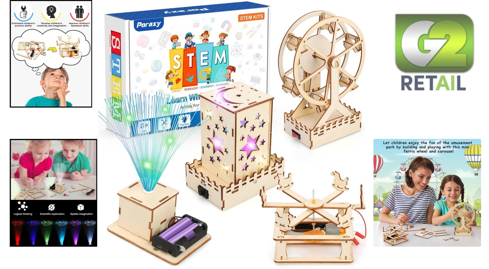Creative 4-in-1 STEM Building Kits for Kids Ages 8-13 – Lights Up Imagination
