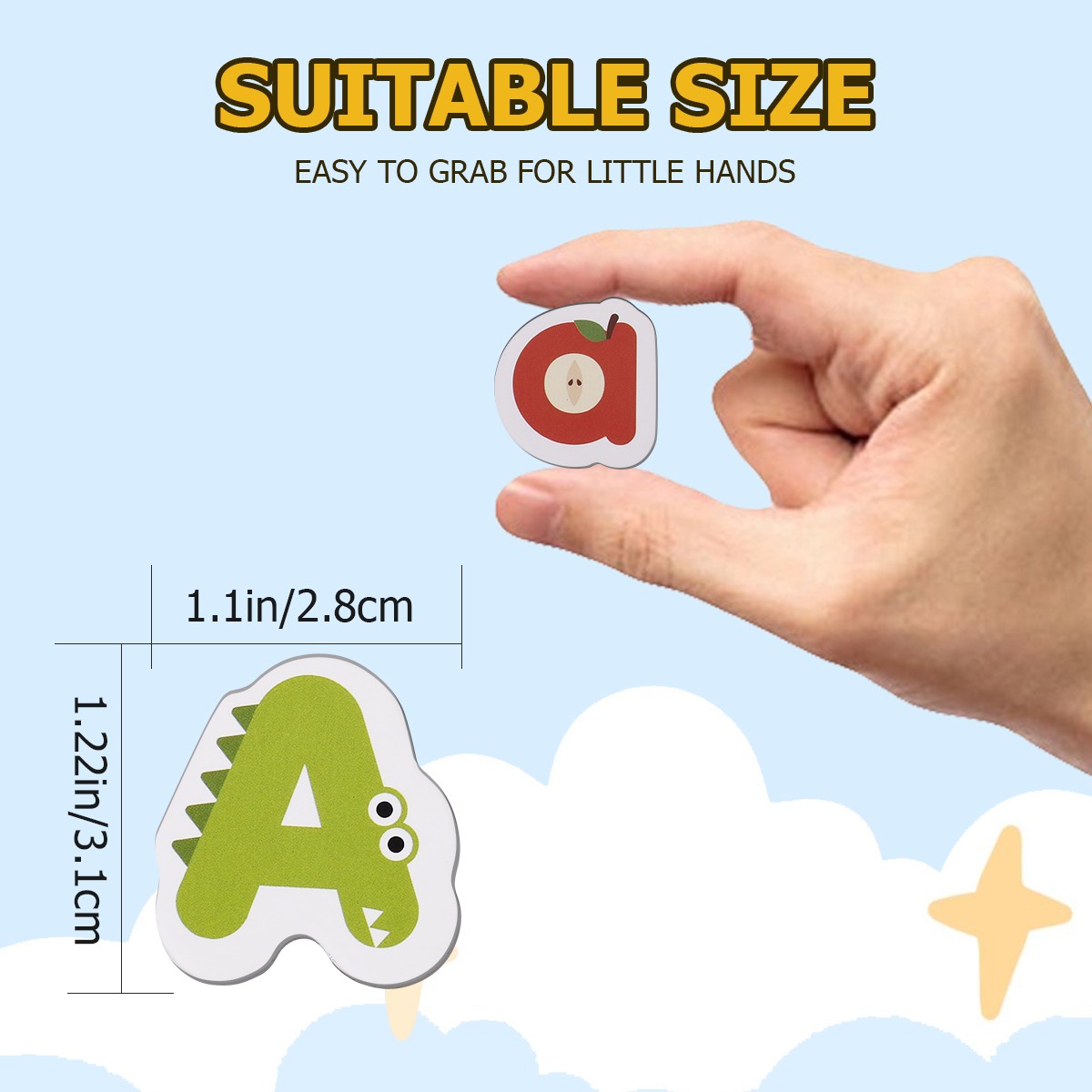 78PCS Large Magnetic Animal Alphabet Letters Educational Toy for Age 3+ Kids