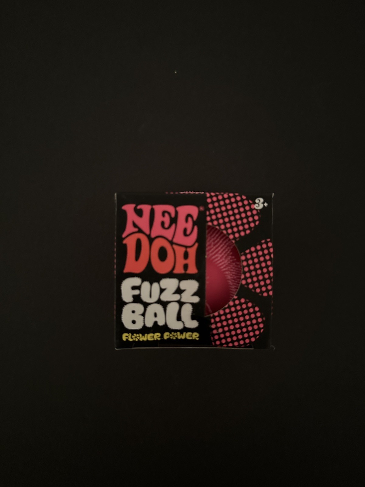 Pink Needoh FUZZ BALL Flower Power Nee Doh Squish Stress Ball NEE-DOH Fuzzball