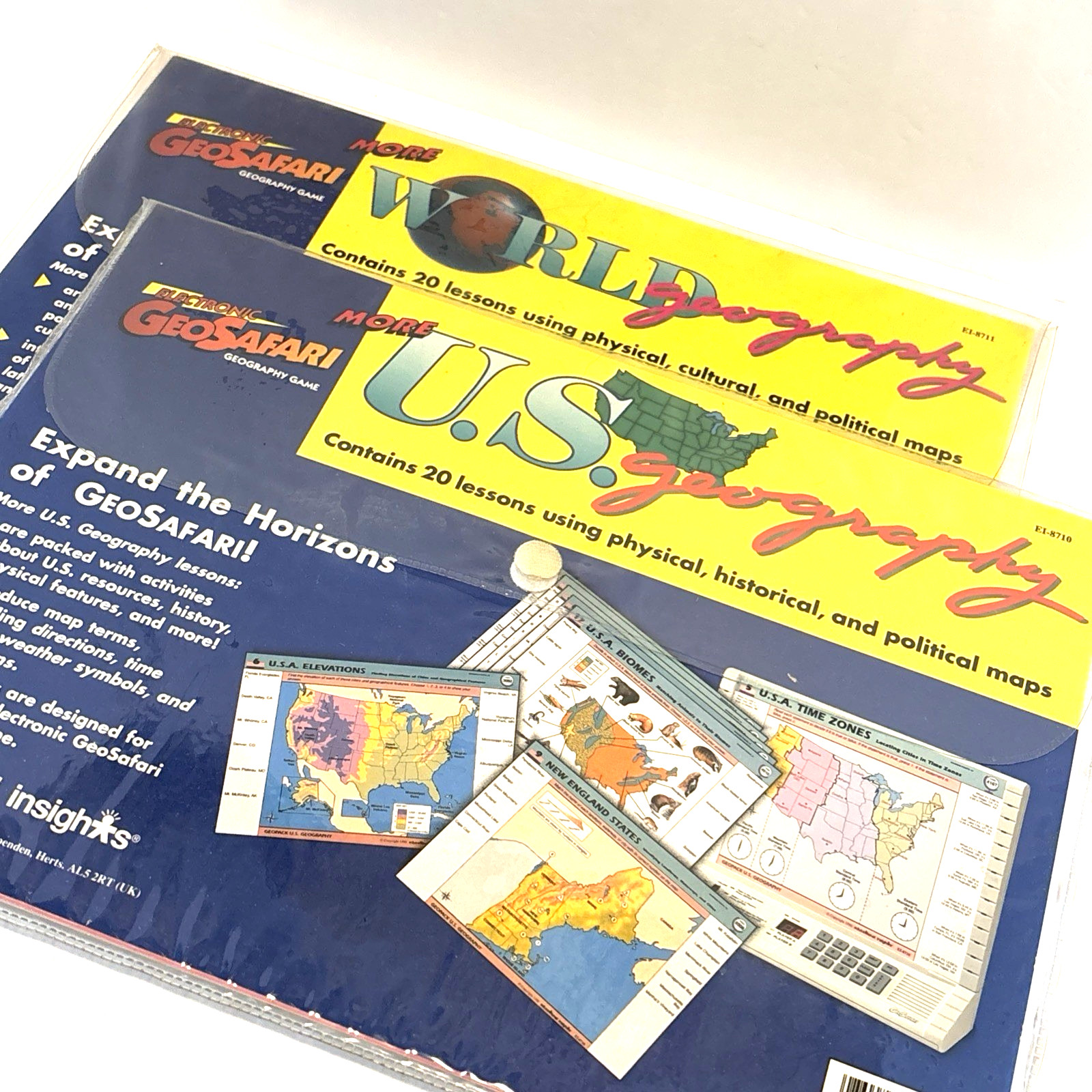 Vintage Electronic GeoSafari World & U.S. Geography Learning Game Lot Homeschool