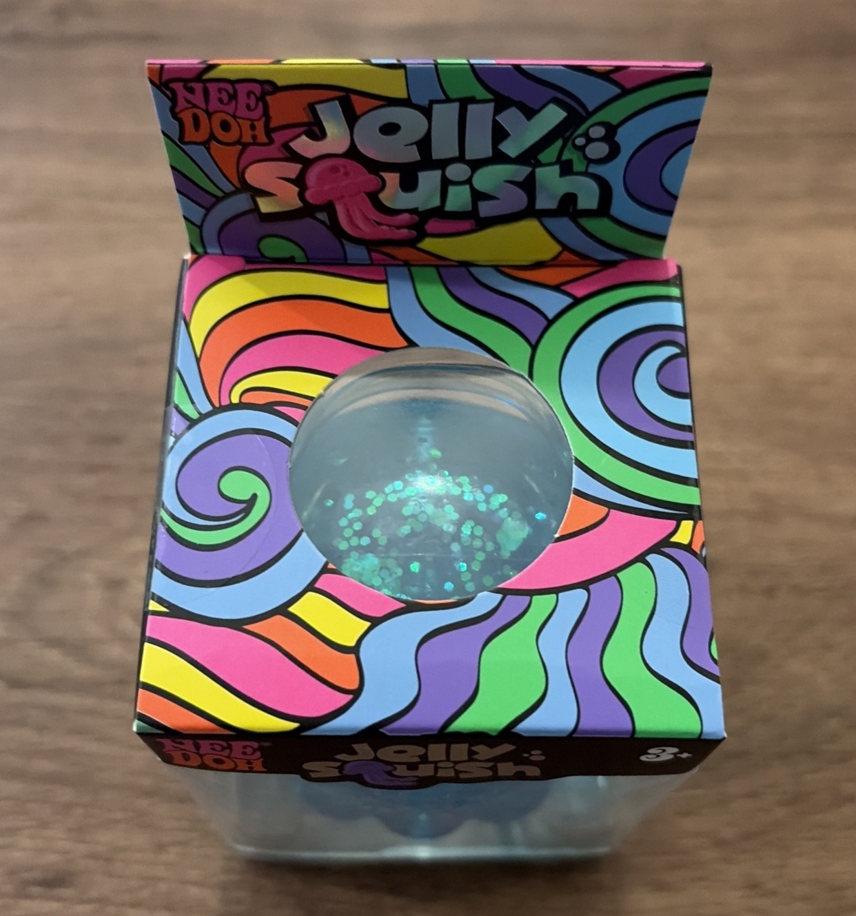 NeeDoh Blue JELLY SQUISH Sparkle Jellyfish Squishy Nee Doh 100% Authentic