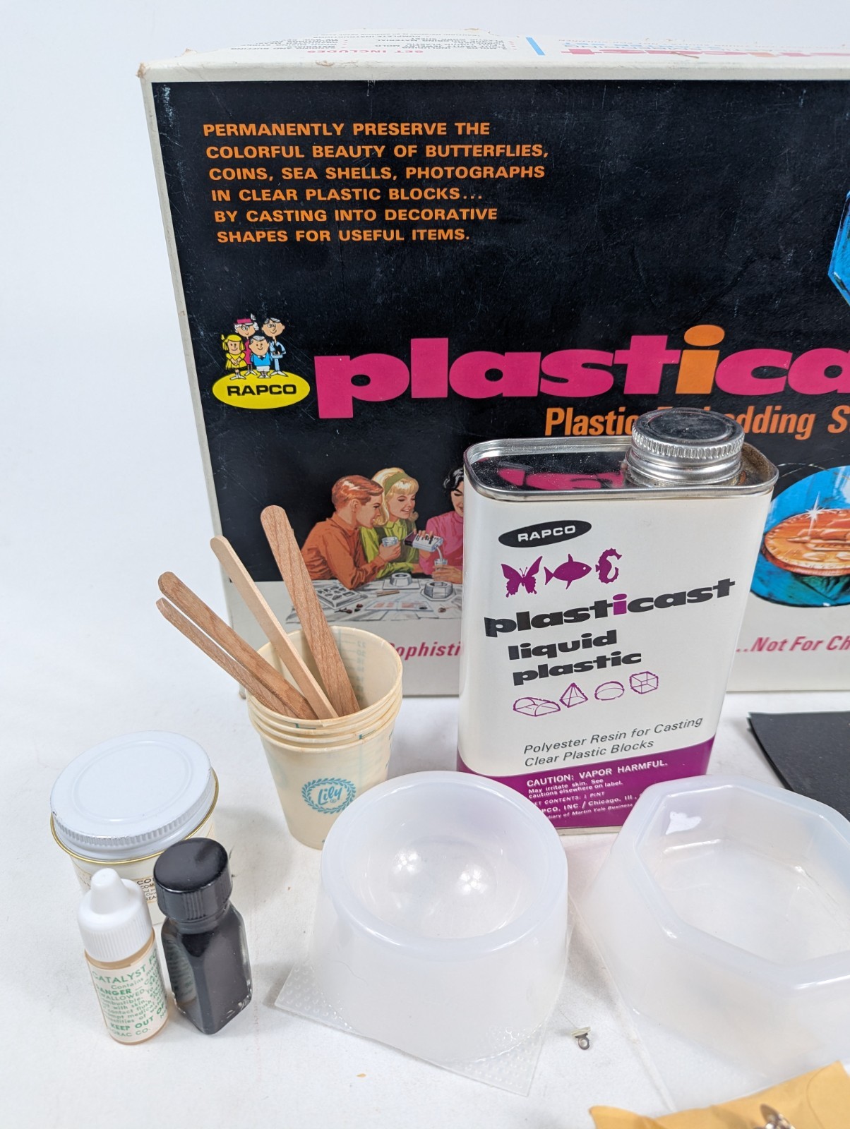 Vintage RAPCO Plasticast Embedding Starter Set Resin Craft Kit 1960s