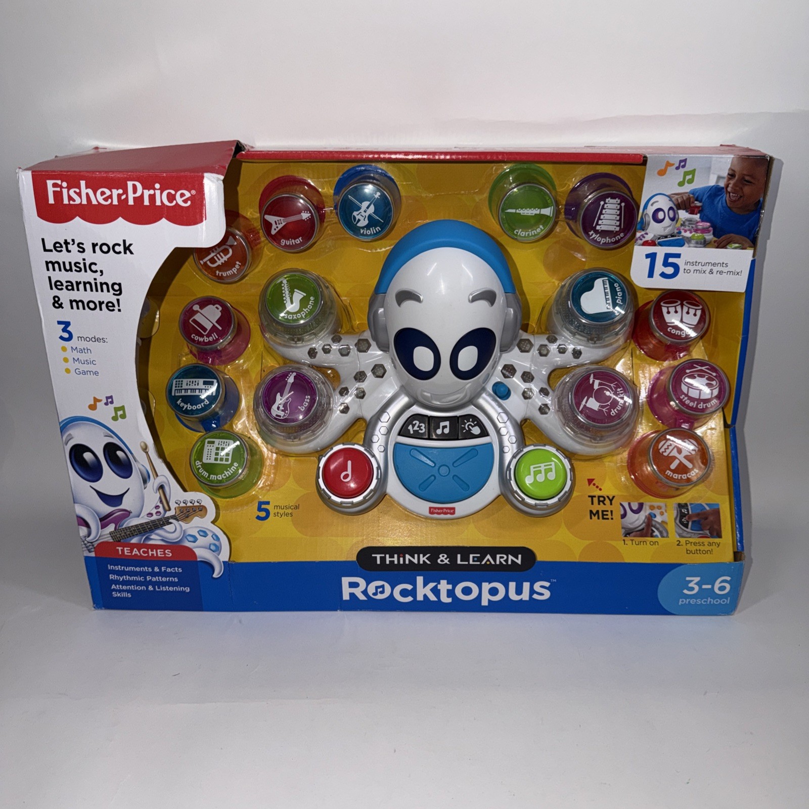 Fisher-Price Think & Learn Rocktopus Music Toy – Preschool Ages 3-6 NEW 3 Modes