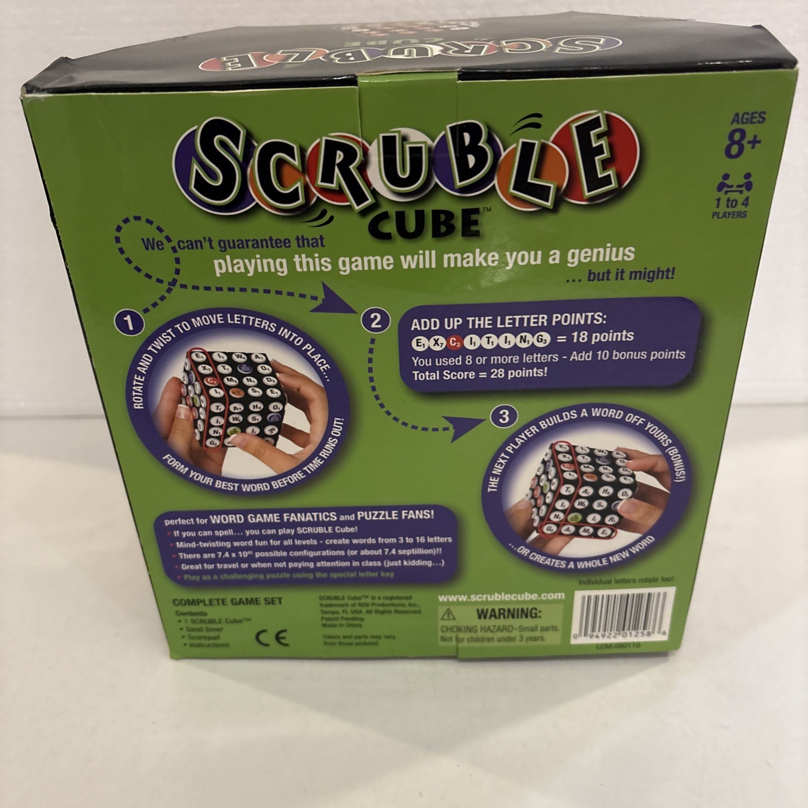 NEW ! SCRUBLE CUBE WORD 3D GAME COMPLETE GAME SET 1 To 4 Players