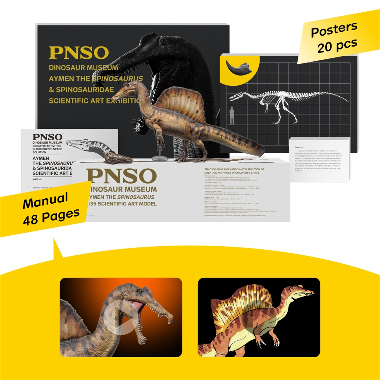 PNSO 19 Spinosaurus AYMEN Model Dinosaur Museums Series Scientific GK Decoration