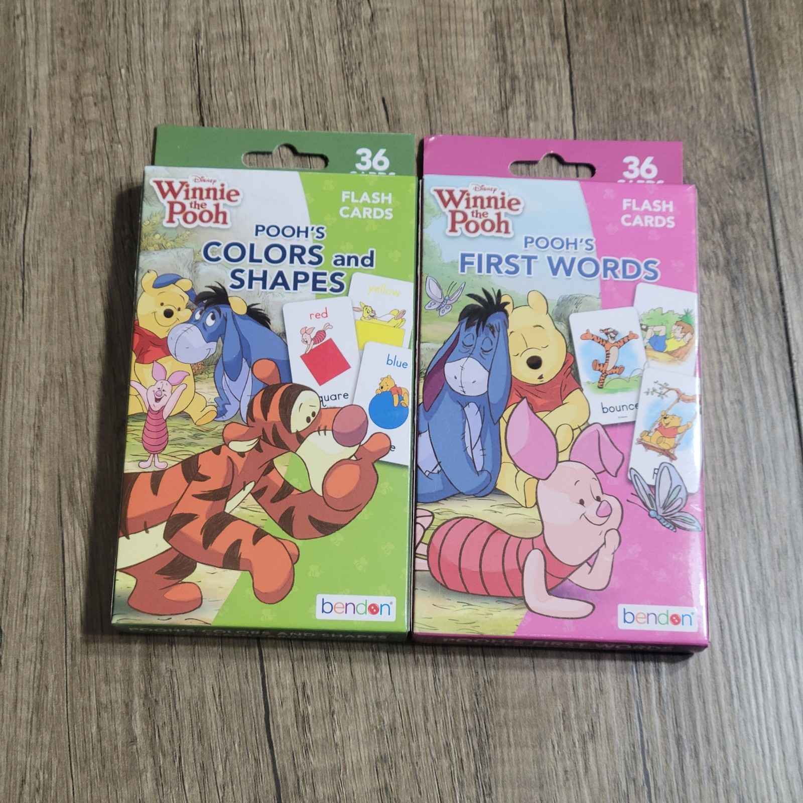 Winnie the Pooh Learning Flash Cards First Words/Colors & Shapes Lot Of 2