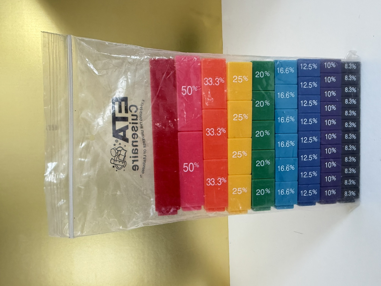 ETA CUISENAIRE FRACTION TILE SET-51 PIECES-MANIPULATIVE