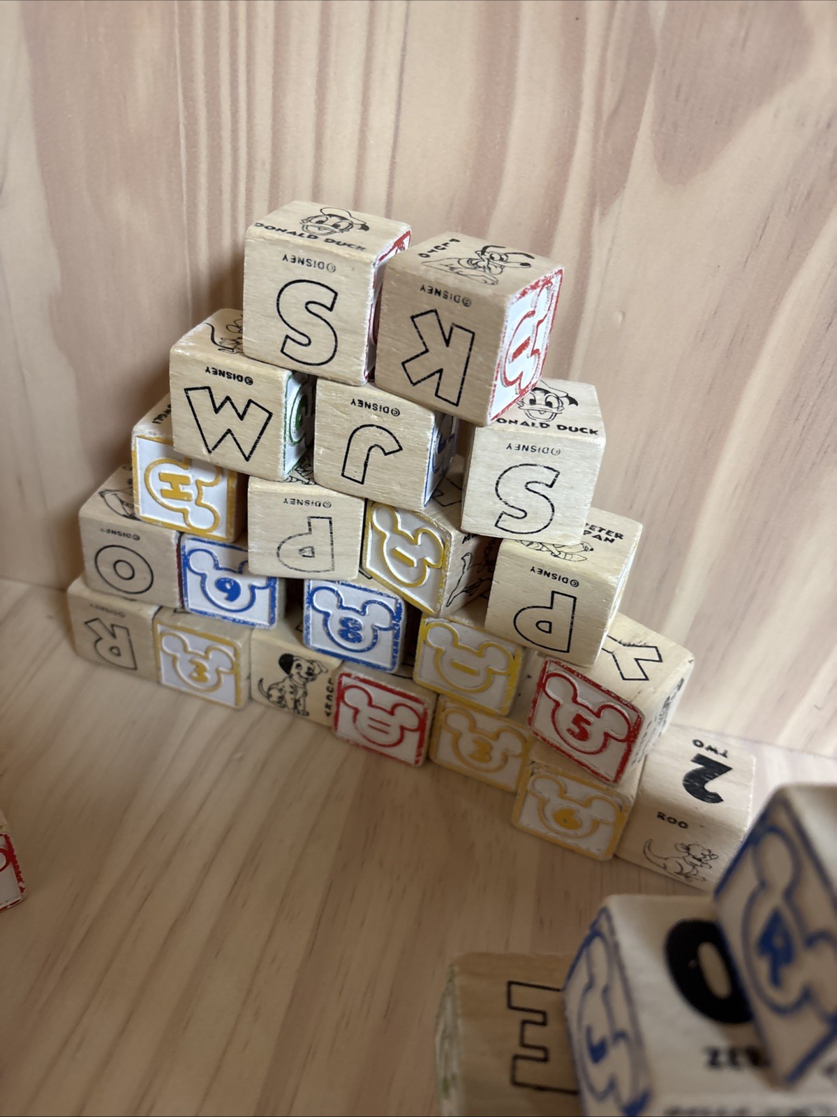 Disney Wooden Blocks Alphabet, Numbers, Pictures, 49Pc