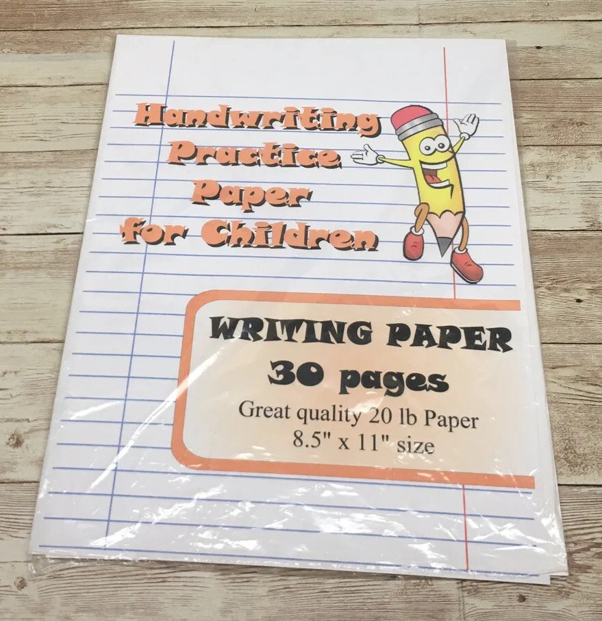 Writing Paper – Handwriting Practice Paper For Children – 30 Sheets
