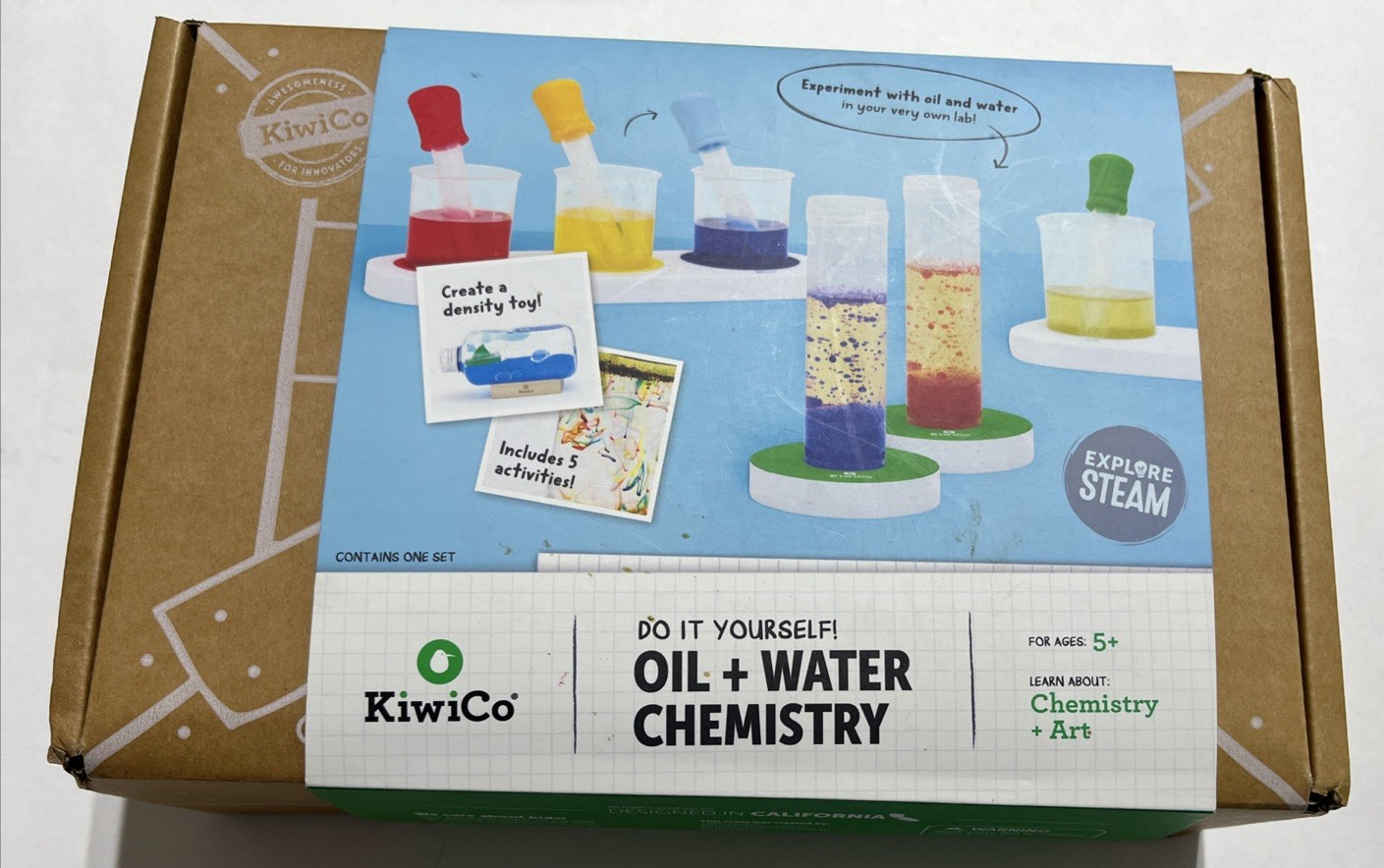 KiwiCo Oil + Water Chemistry Kit Tinker Crate NEW
