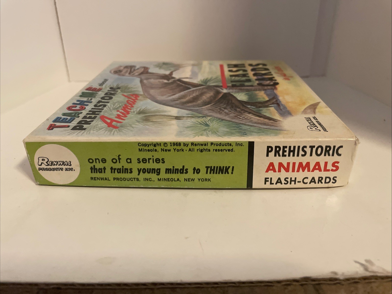 Vintage 1968 Teach Me Prehistoric Animals Flash Cards Dinosaurs 48 Cards