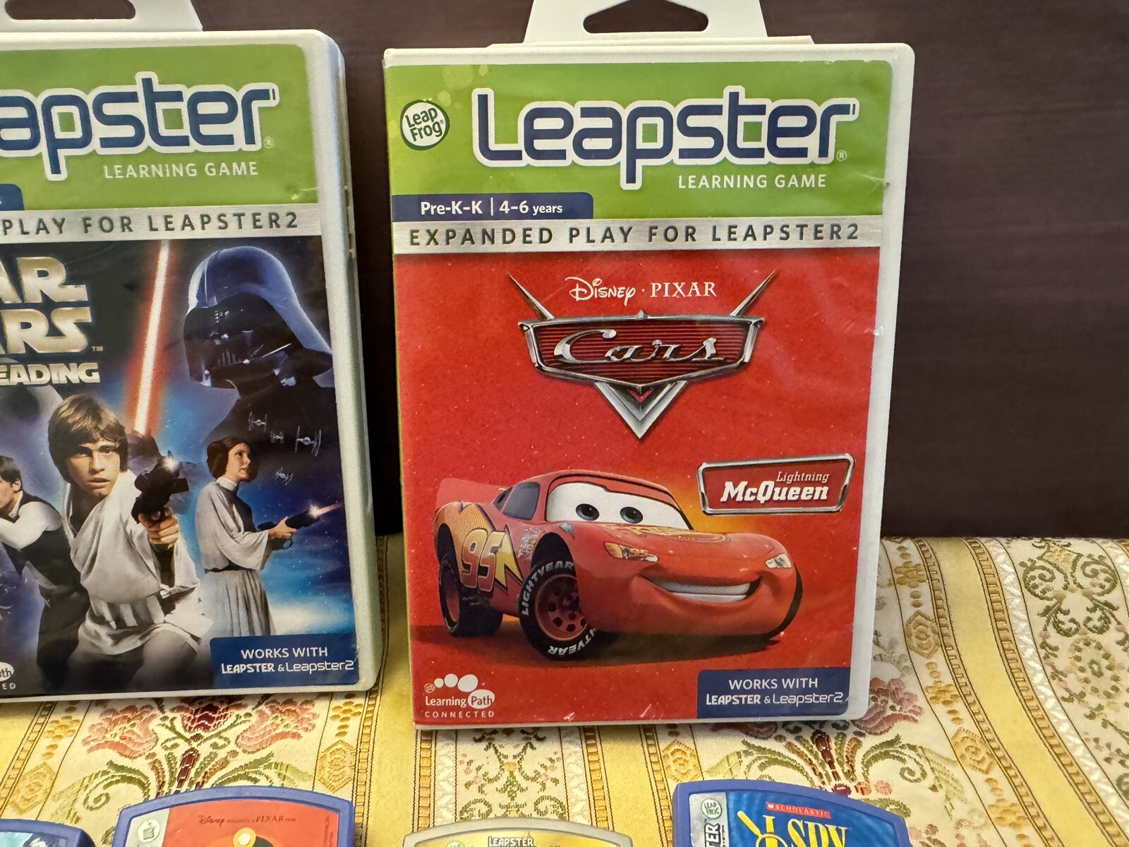Leap Frog Leapster Learning System Game Cartridges LOT of 8 Cars Star Wars