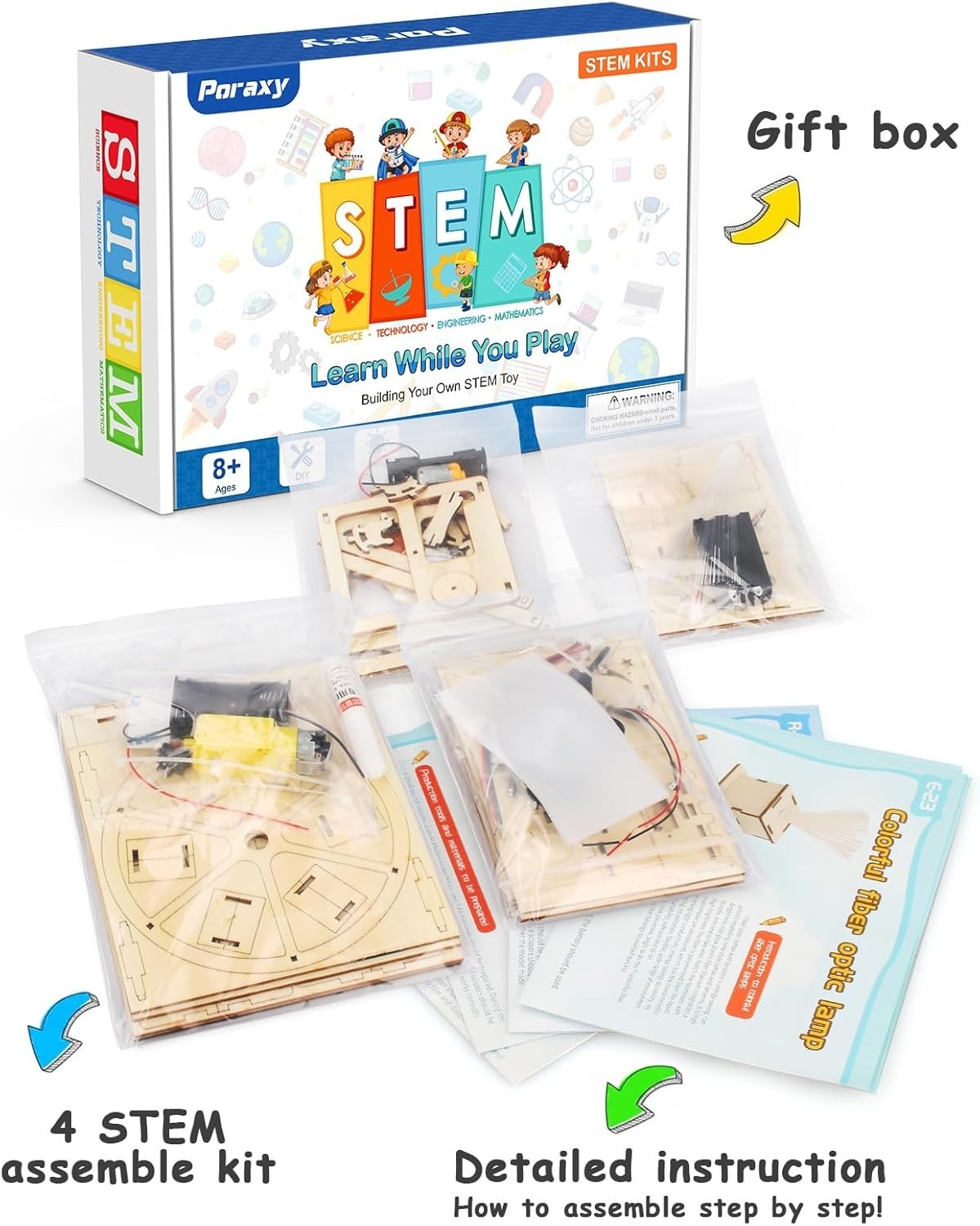 Creative 4-in-1 STEM Building Kits for Kids Ages 8-13 – Lights Up Imagination