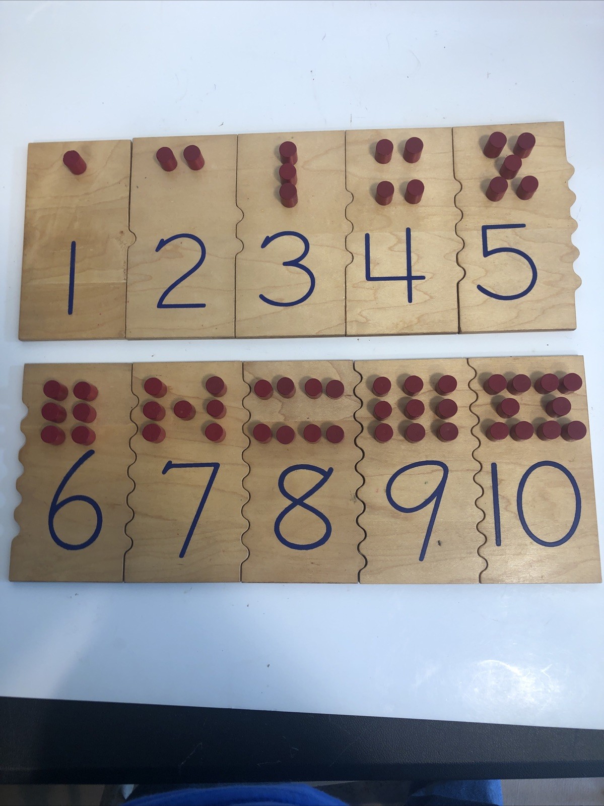 Peg Number Boards Wooden, Excellerations 2.5 x 5 inches, Counting Teaching Toy