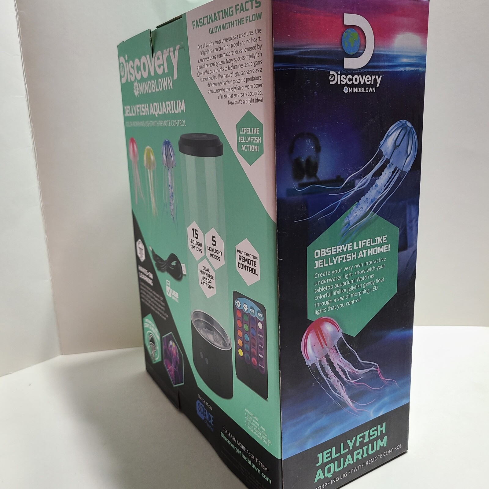 Discovery Mindblown • Jellyfish Aquarium w/Color Morphing Light & Remote Control