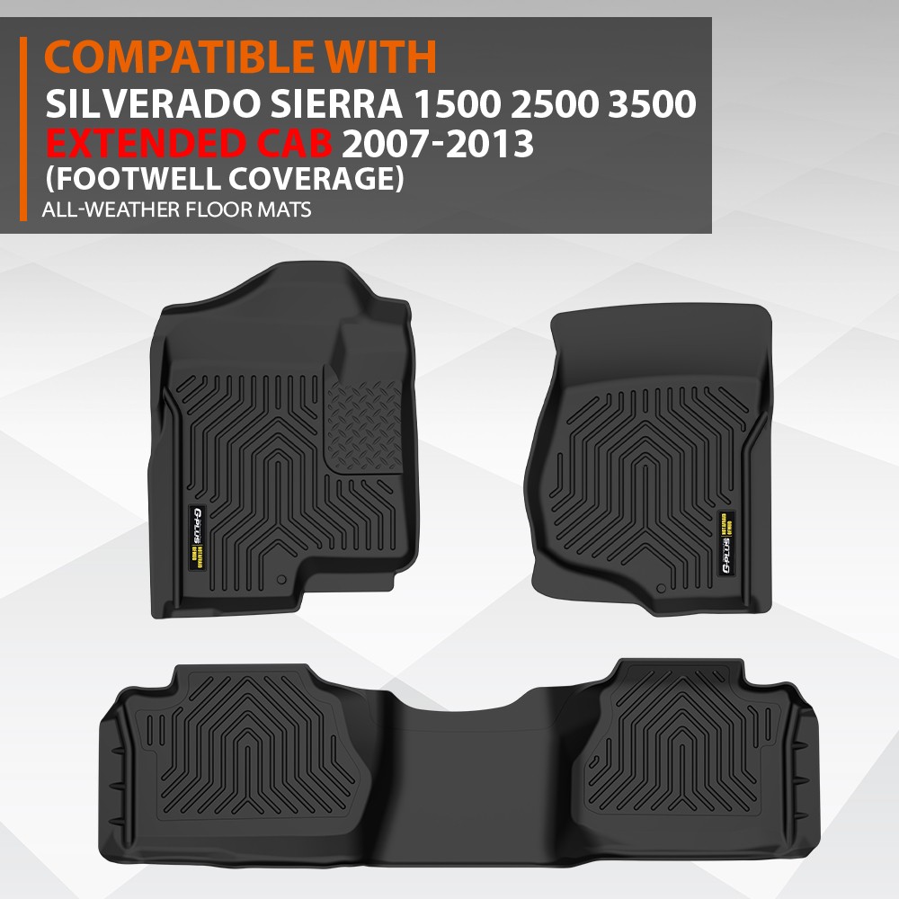 3PC Floor Mats Fits 2007-2013 Chevrolet Silverado & GMC Sierra 1500 2500 3500 US