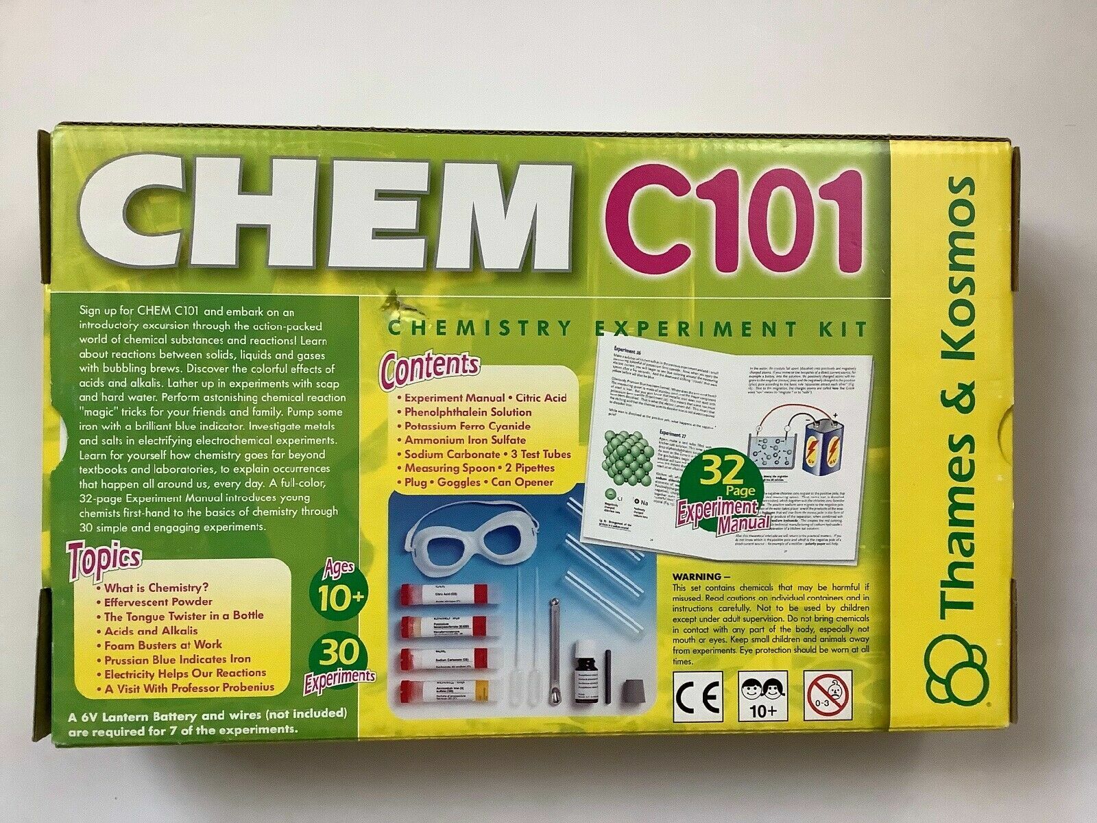 Experiment Kit ~ CHEM C101 CHEMISTRY ~ Age 10 & up ~ Thames & Kosmos ~ NOS
