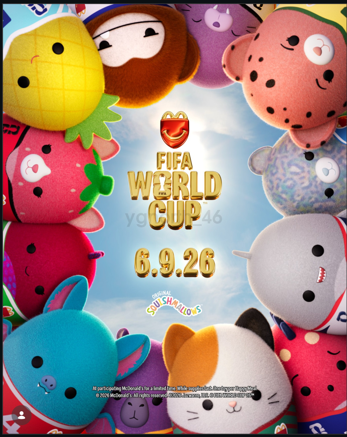 12PCS Mc DONALD’S Squishmallows World Cup 2026 Happy Meal Toys Set