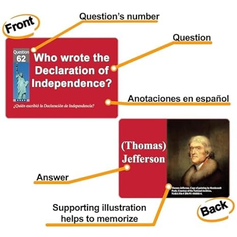 US Citizenship Flash Cards – 100 Bilingual Q&A for Naturalization Test