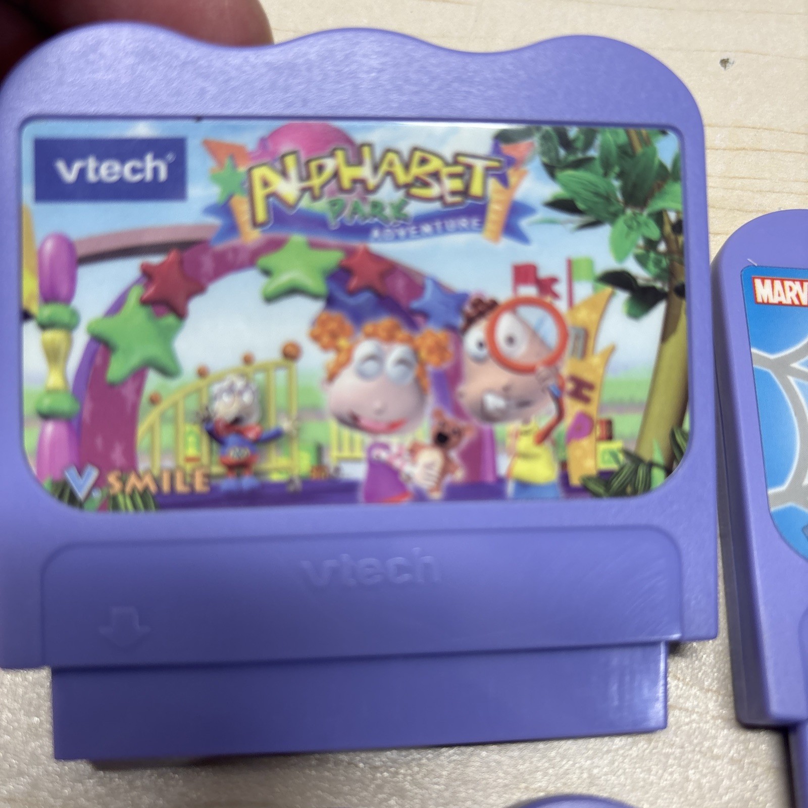 Lot of 4 VTech V.Smile Learning Game Cartridges: Scooby Spiderman Shrek Alphab