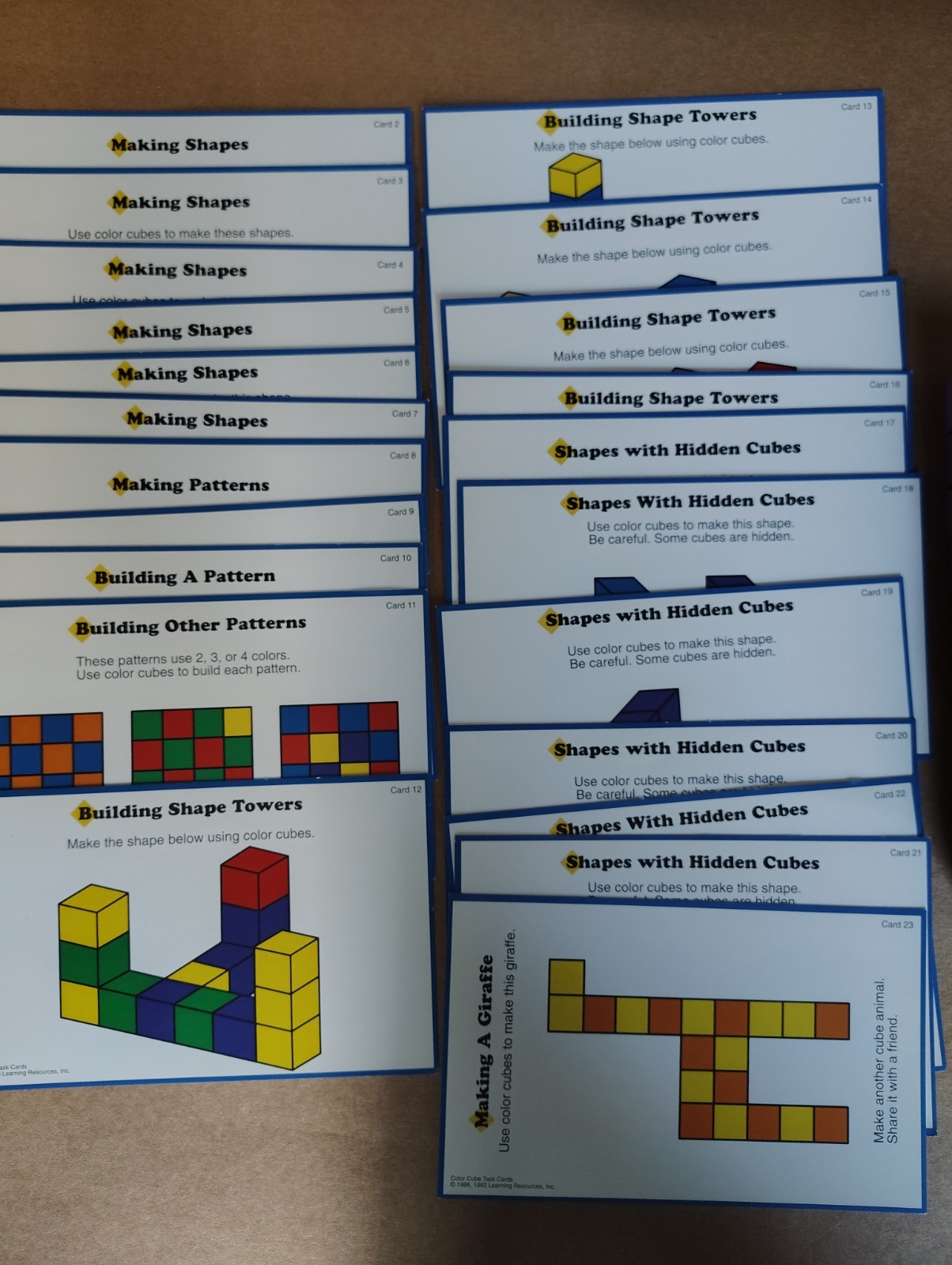Learning Resources Color Cube Activity Task Cards 102 FOAM Quiet Shape Cubes
