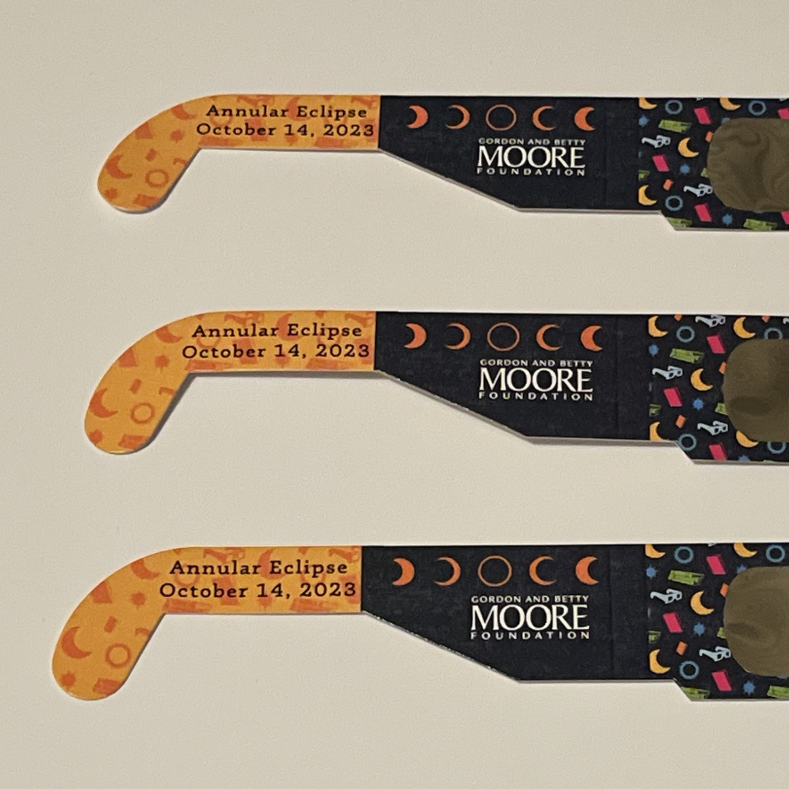 Solar Eclipse Glasses ISO 12312-2 Certified | April 8 2024 | Lot of 3 | Unfolded