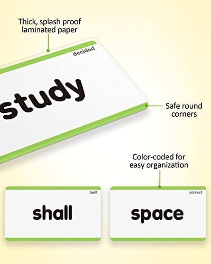 520 Sight Words Learning Vocabulary Flash Cards, Dolch Fry High Frequency Sight