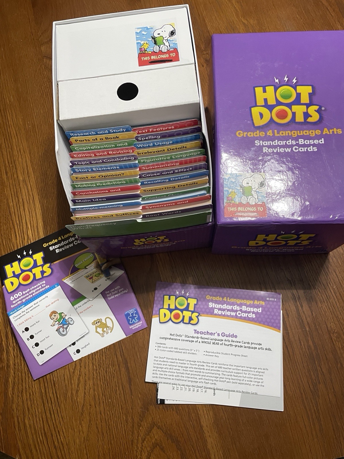 Hot Dots Standards Based Review Cards 4th Grade Language Arts Box Set