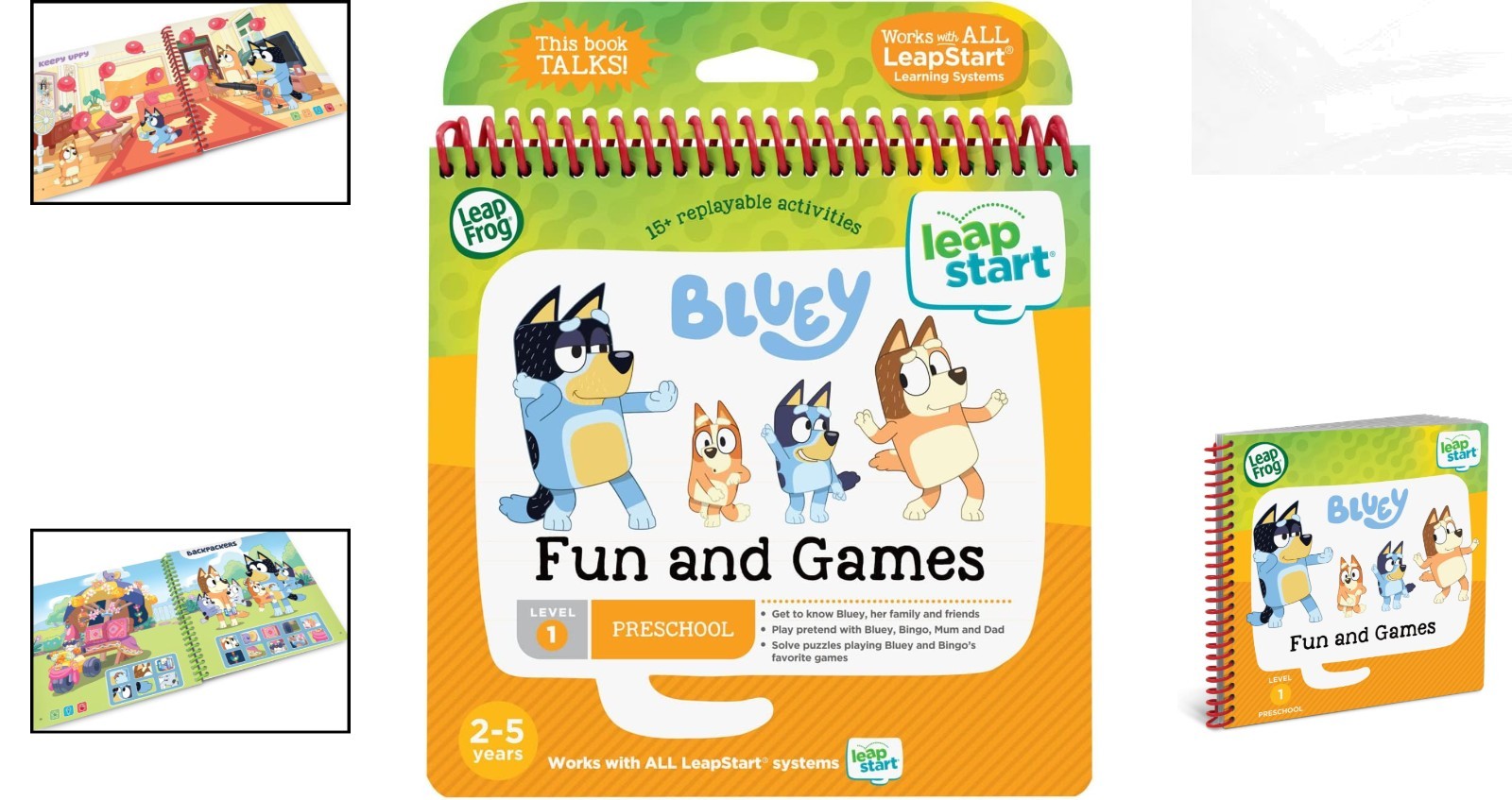 LeapStart Bluey Book with Audio Activities – 15+ Replayable Games for Ages 2-5