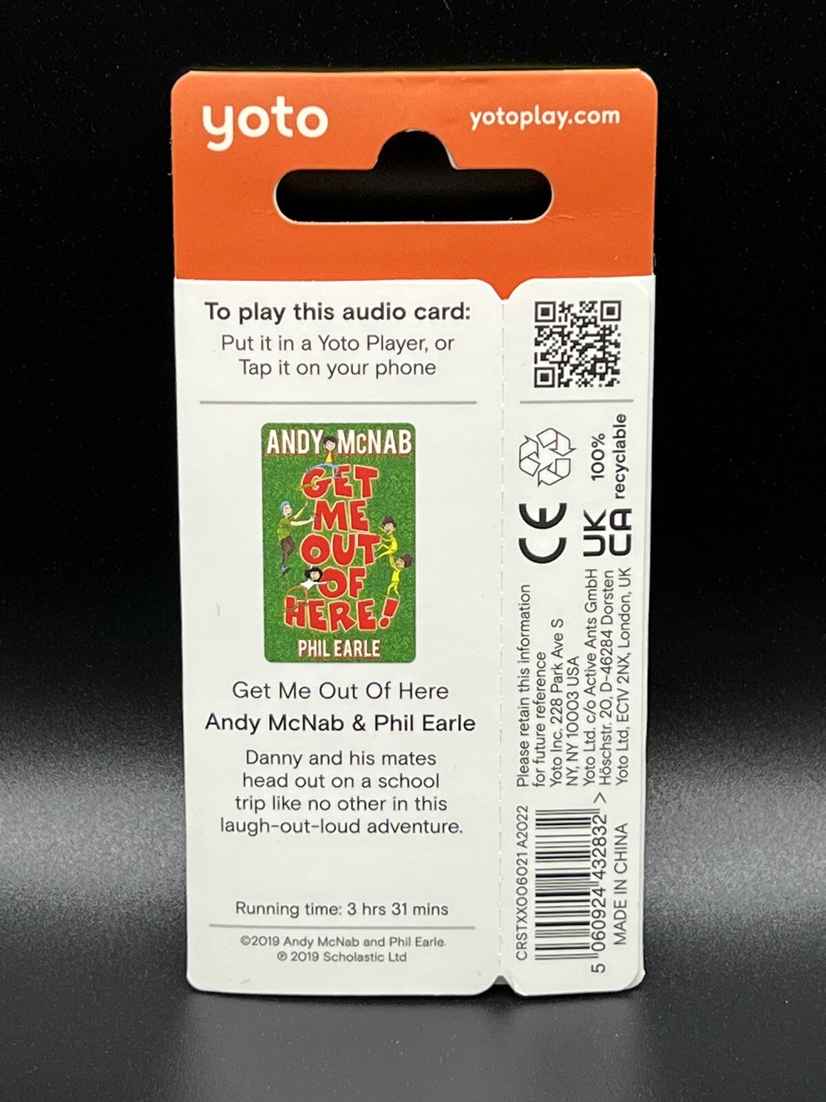 Yoto Get Me Out Of Here Andy McNab Phil Earle UK Release Audio Card Works In US