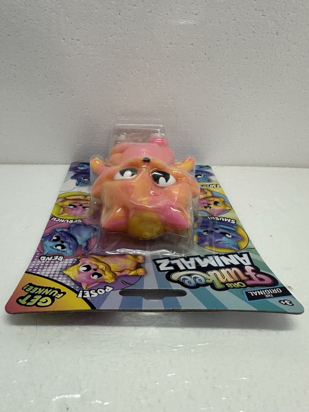 ORB Funkee Animalz Cat 4.5” Squishy Sensory Toy Pink and Orange New