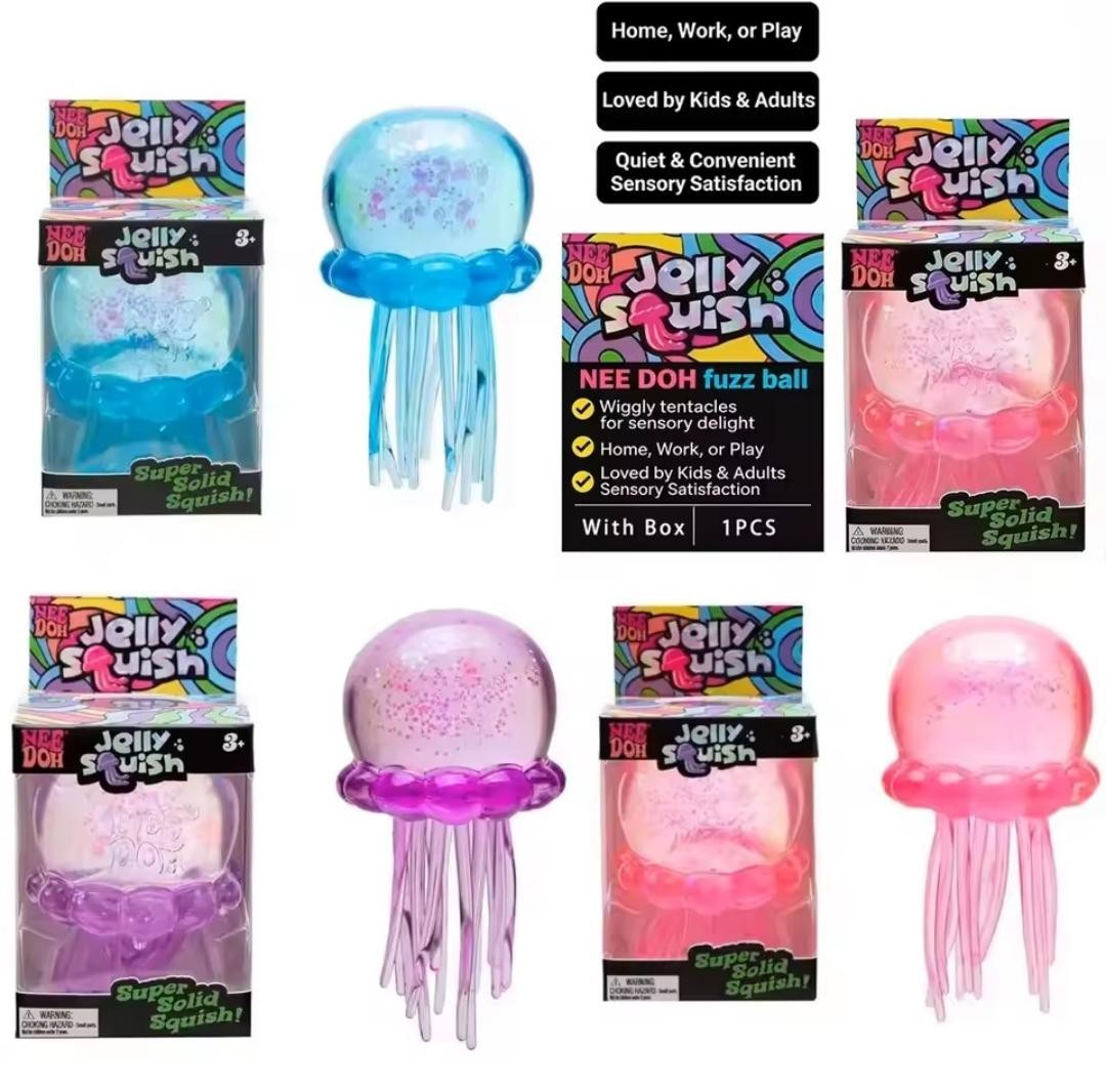 Random Jellyfish Squish Fidget toy NeDoh Soft Squeeze Stress Relief Anti Anxiety