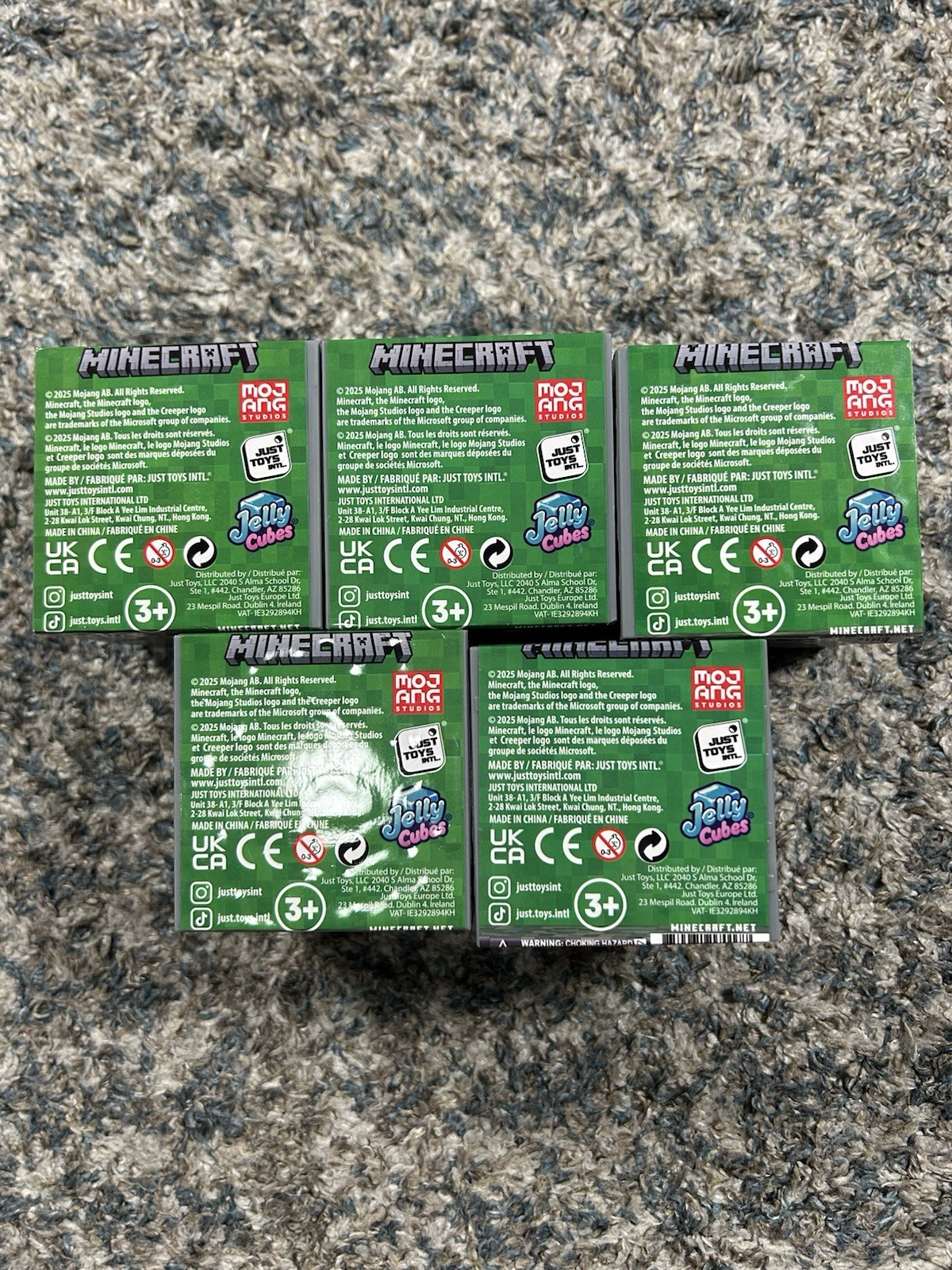 Lot Of 5 – Minecraft Jelly Cube Fidget Squishy Toy BRAND NEW SHIPS ASAP