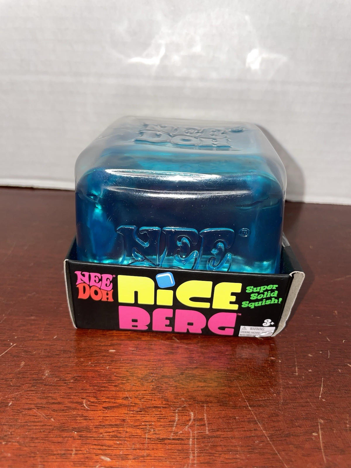NeeDoh Nice Berg Blue XL Giant Nee Doh Niceberg Solid Squish Cube – Authentic