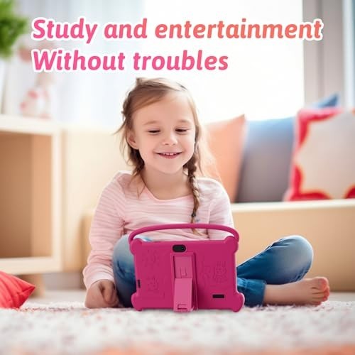 7″ Kids Tablet with Protective Case, 4GB RAM, 32GB Storage, Android, Parental Co