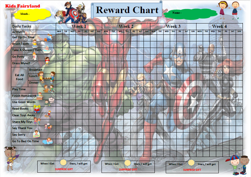 A3 Size Reward Chart Kids for Behavior Chore Charts with Stickers